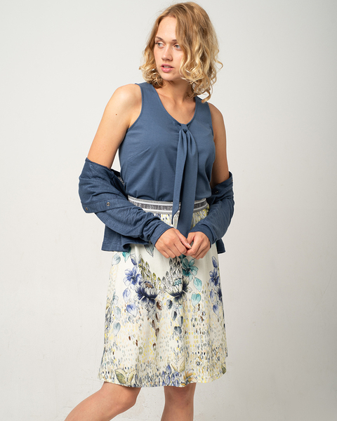 Sommer Rock Mit Blumenprint Aus Bio-baumwolle 'Art-flower Skirt' günstig online kaufen