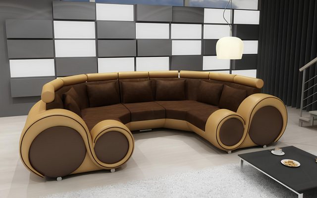 Xlmoebel Ecksofa Großes Designer-Sofa aus Stoff mit USB-Anschluss für das W günstig online kaufen