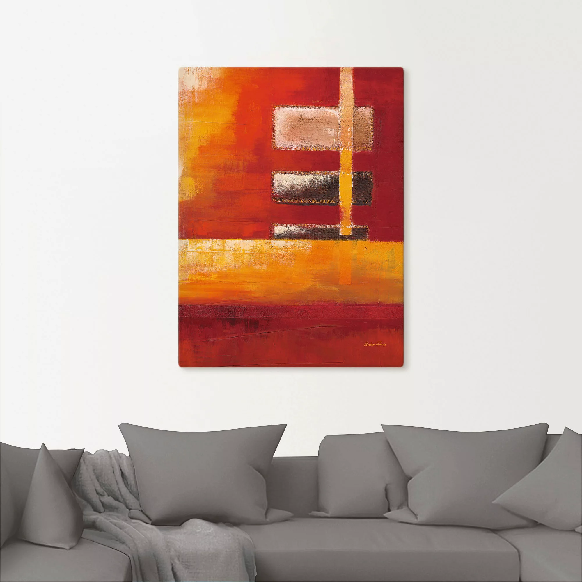 Artland Leinwandbild "Felder II - Abstrakt", Muster, (1 St.), auf Keilrahme günstig online kaufen