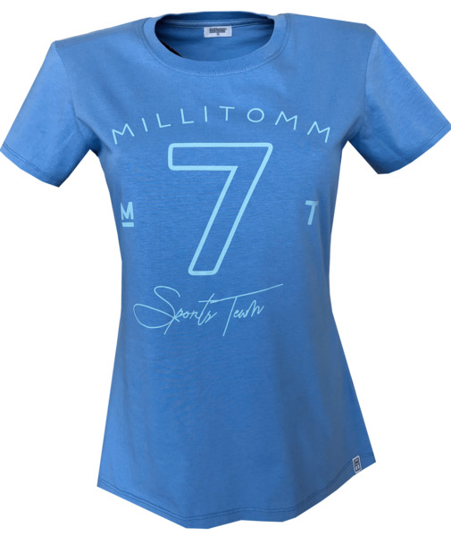 Damen T-shirt Gots Und Grüner Knopf Zertifiziert/ Motiv Sieben günstig online kaufen