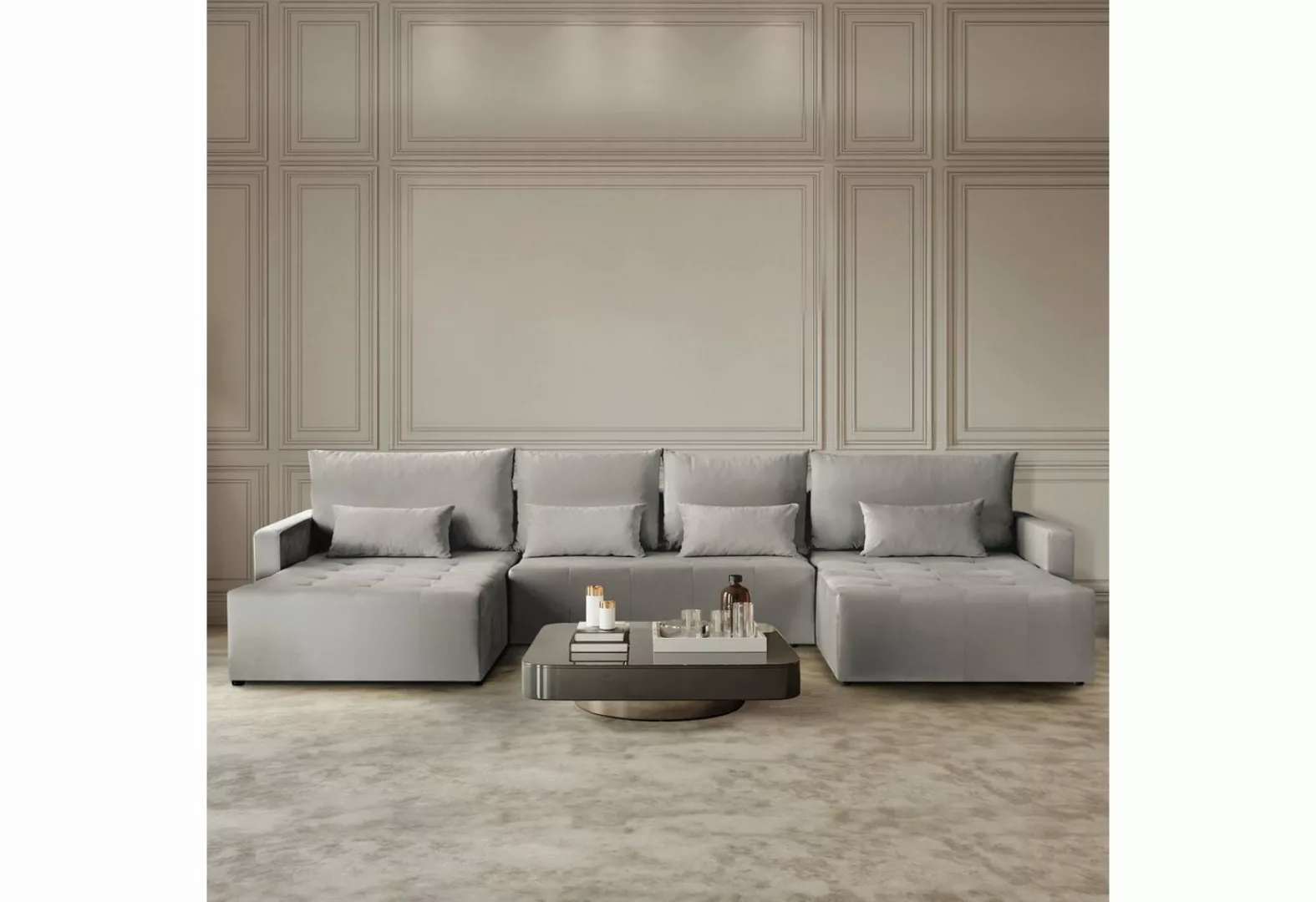 Beautysofa Ecksofa Bono U, Bettfunktion, Bettkasten, U-Form Corner Sofa mit günstig online kaufen