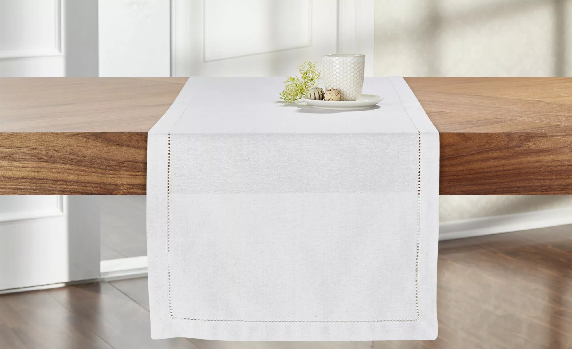 HOME STORY Tischläufer  Blanket Stick - grau - 100% Baumwolle - 40 cm - Sco günstig online kaufen