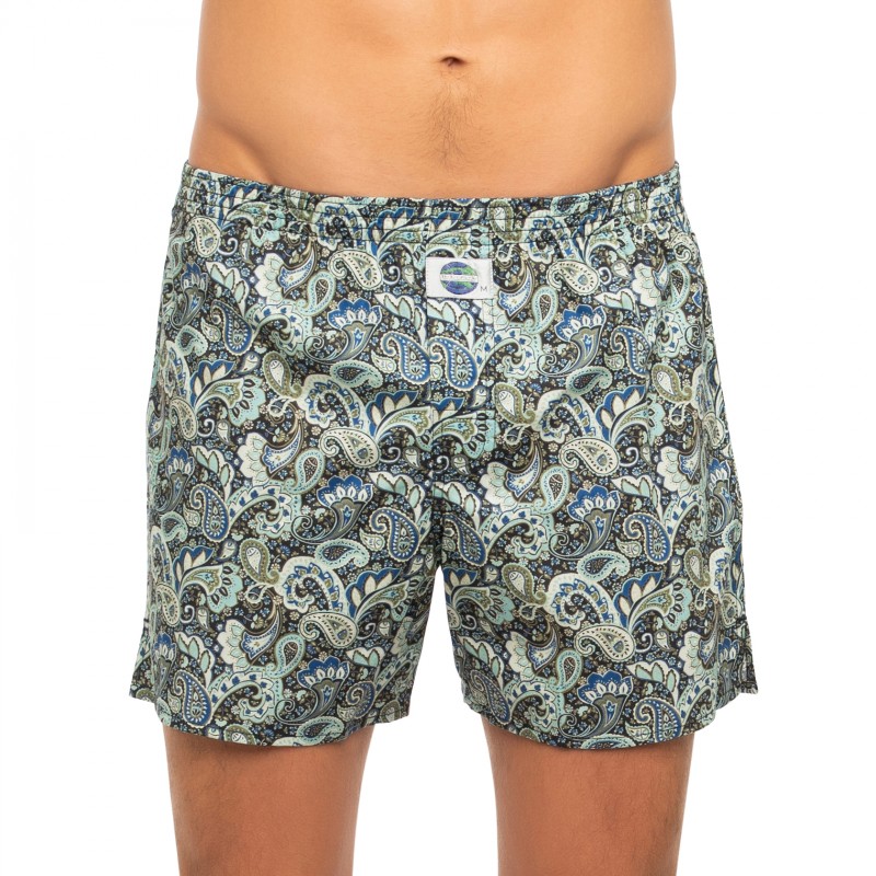 D.E.A.L International Boxershorts Grau-Grün mit Paisley günstig online kaufen