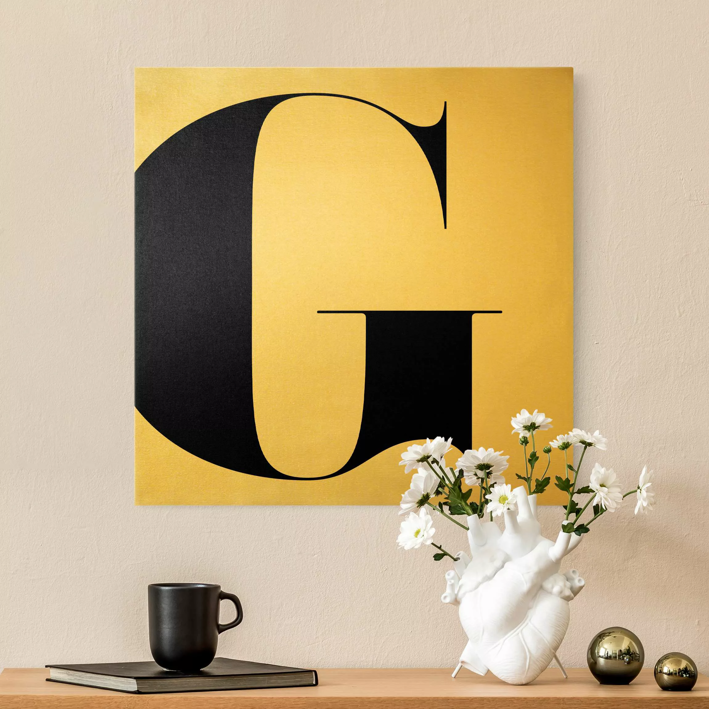 Leinwandbild Gold Antiqua Letter G günstig online kaufen