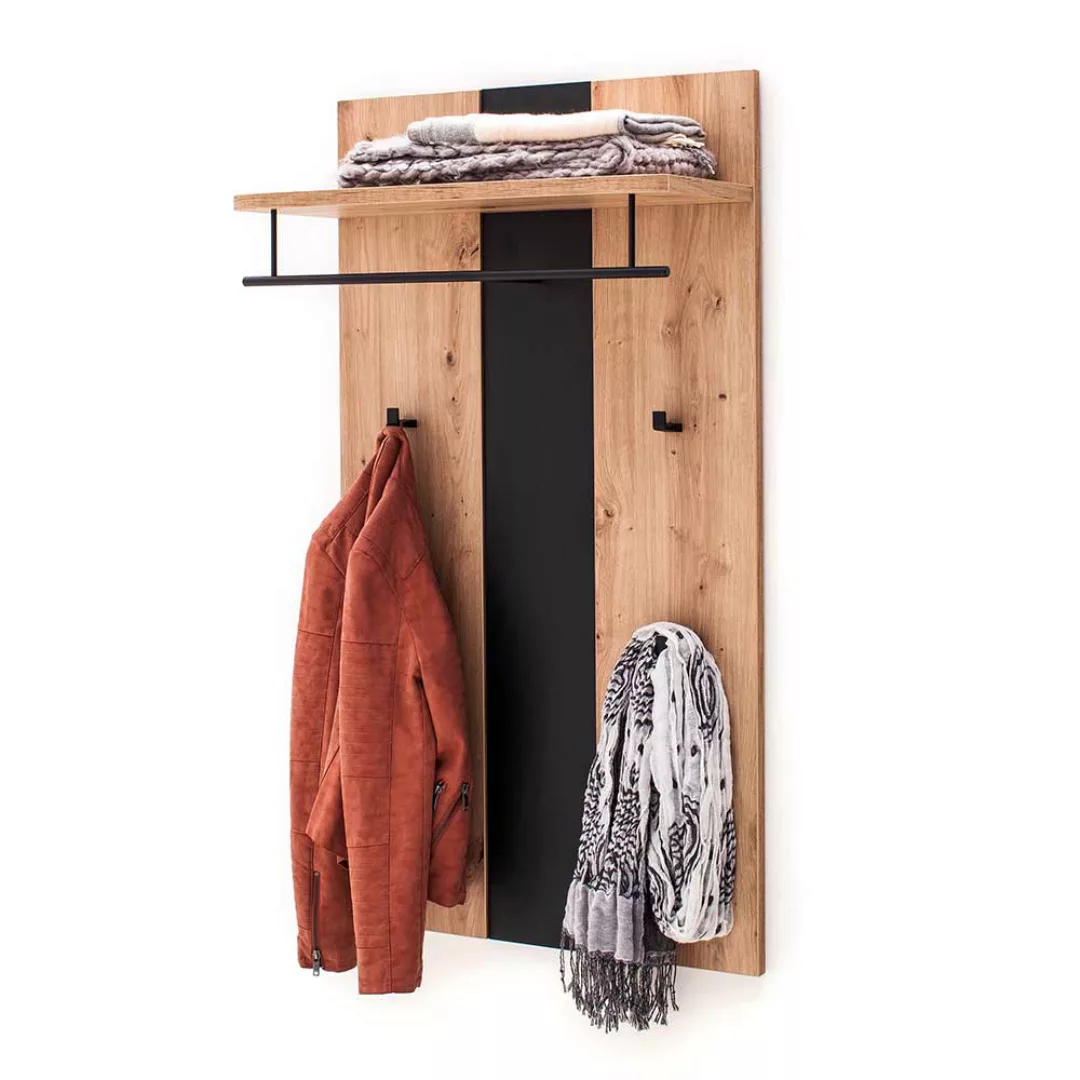 Hängegarderobe in Eichefarben und Dunkelgrau modern günstig online kaufen