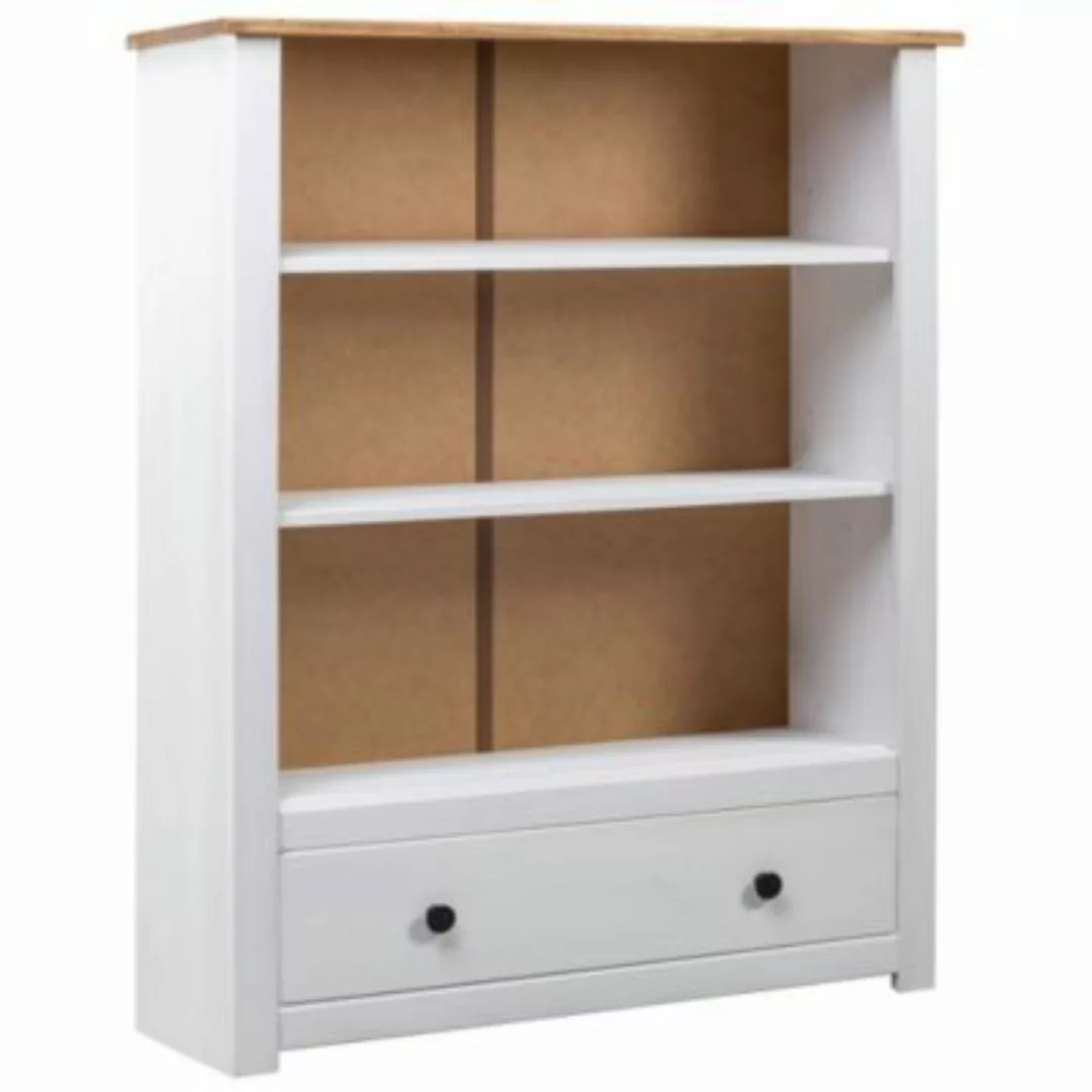 vidaXL Bücherregal Weiß 80 x 35 x 110 cm Massivholz Panama-Kiefer Bücherreg günstig online kaufen