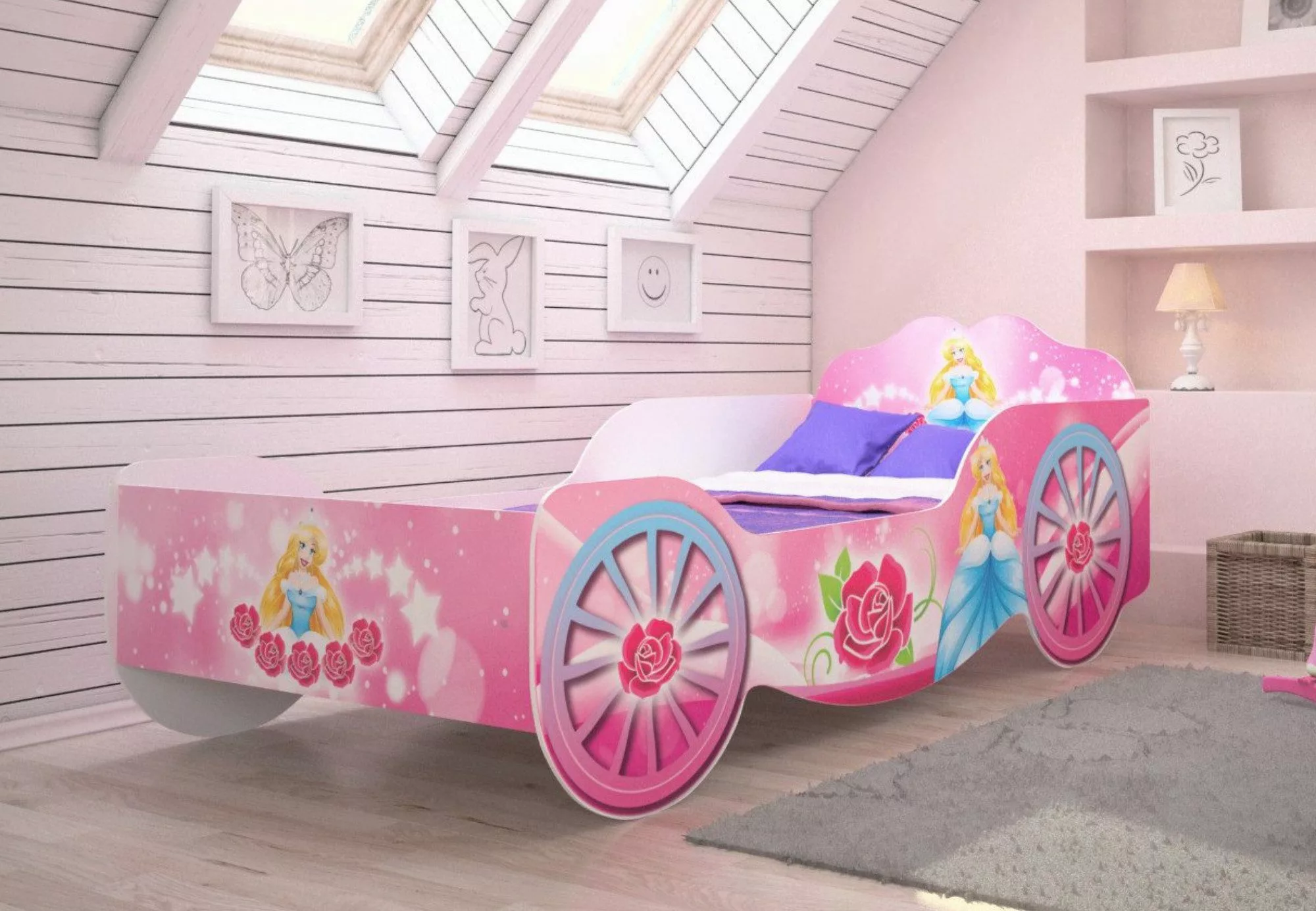 Kids Collective Kinderbett Kutsche Mädchenbett 70x140, günstig online kaufen