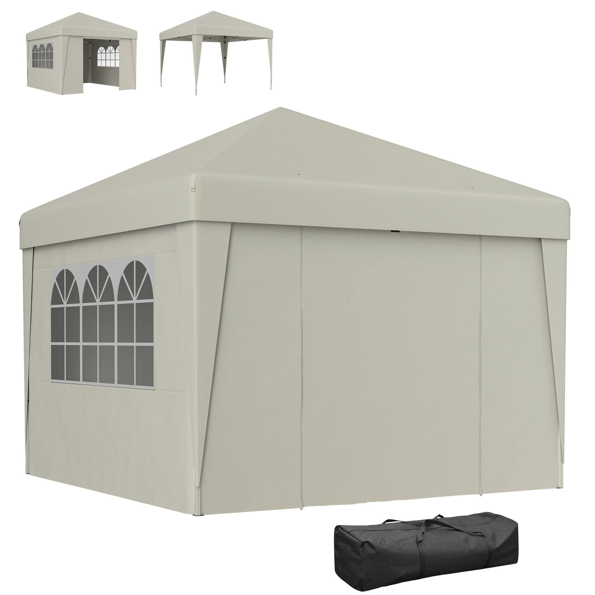 Outsunny Gartenpavillon Pop-up Faltpavillon Partyzelt 3 x 3 m UV-Schutz 30 günstig online kaufen