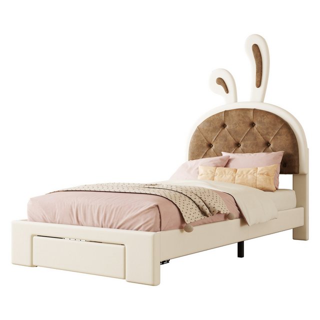 KoDise Kinderbett 90×200cm Kinderbett Einzelbett mit Bettkasten, Hasenform, günstig online kaufen