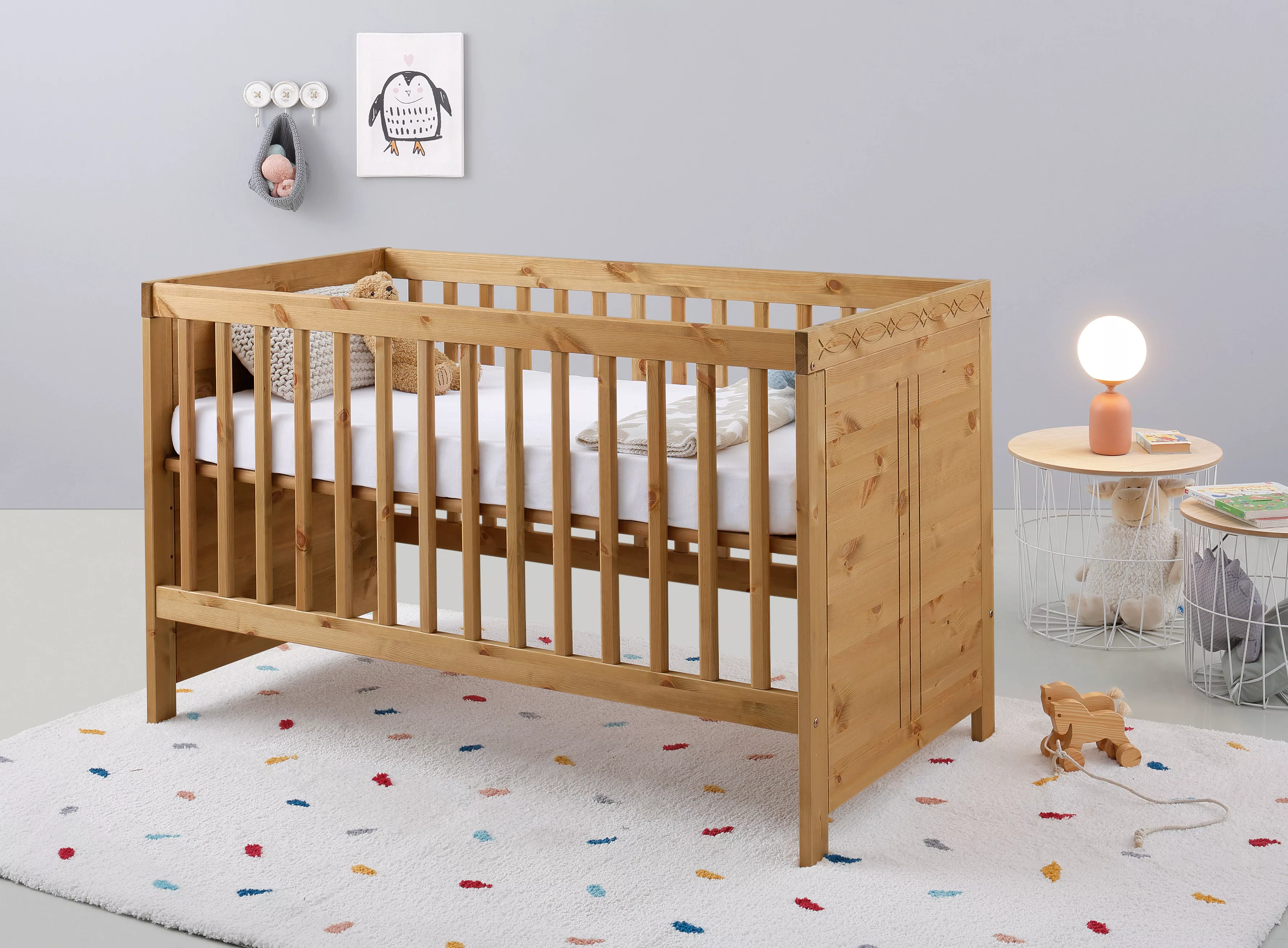 Lüttenhütt Babybett Indra, Schlupfsprossen, 4-fach verstellbare Liegehöhe, günstig online kaufen