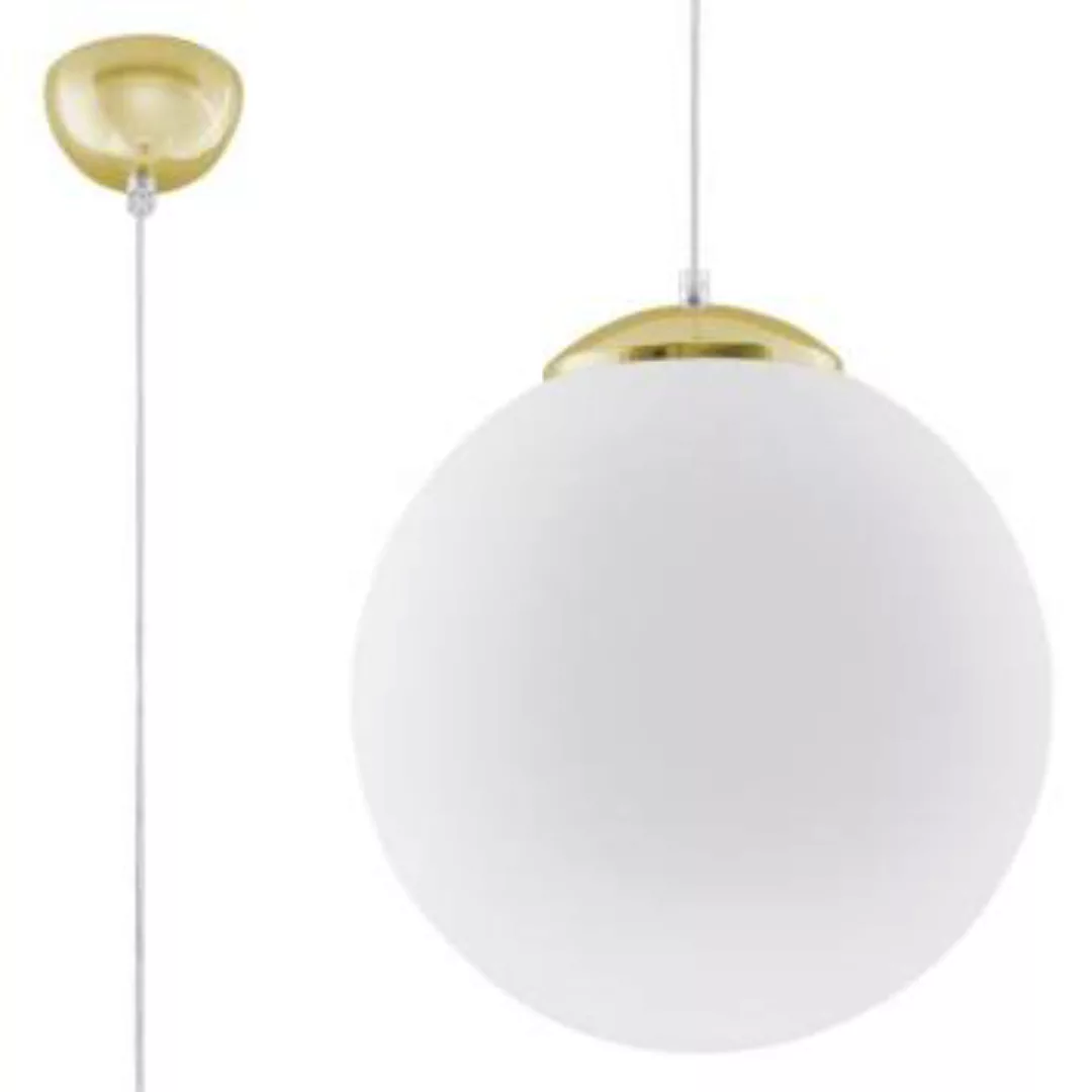 Hängeleuchte Glas Kugel Ø 30 cm E27 Weiß Gold BIANCO günstig online kaufen