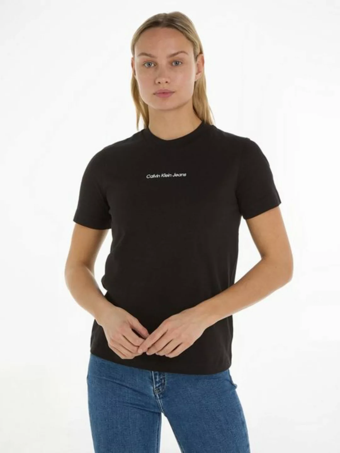 Calvin Klein Jeans T-Shirt INSTITUTIONAL STRAIGHT TEE mit Markenlabel günstig online kaufen