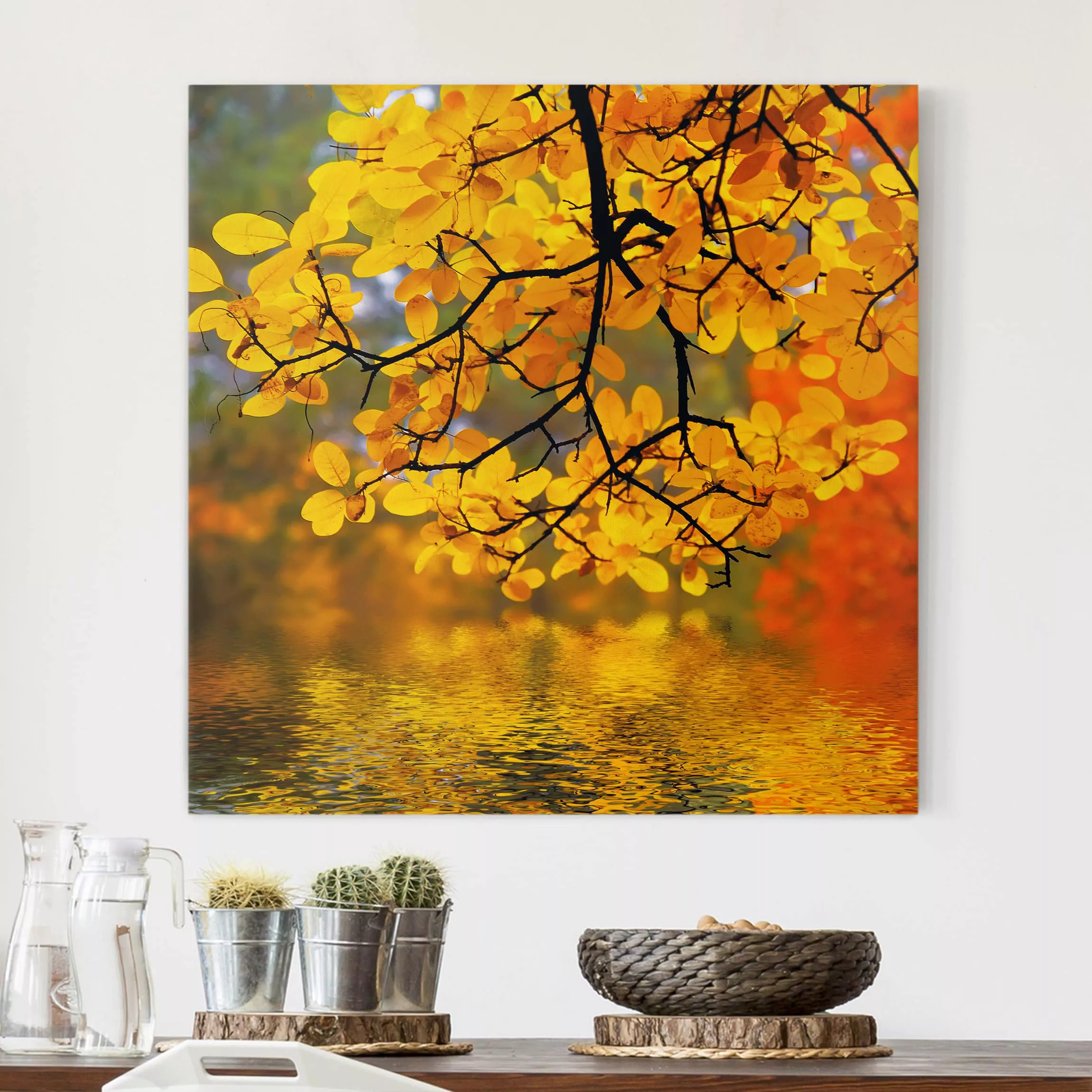 Leinwandbild Wald - Quadrat Touching the Water günstig online kaufen