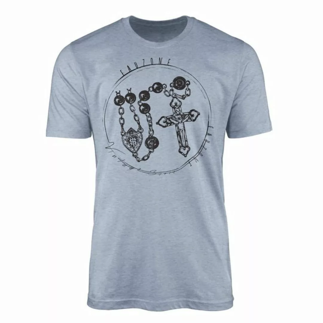 Sinus Art T-Shirt Vintage Herren T-Shirt Rosenkranz günstig online kaufen