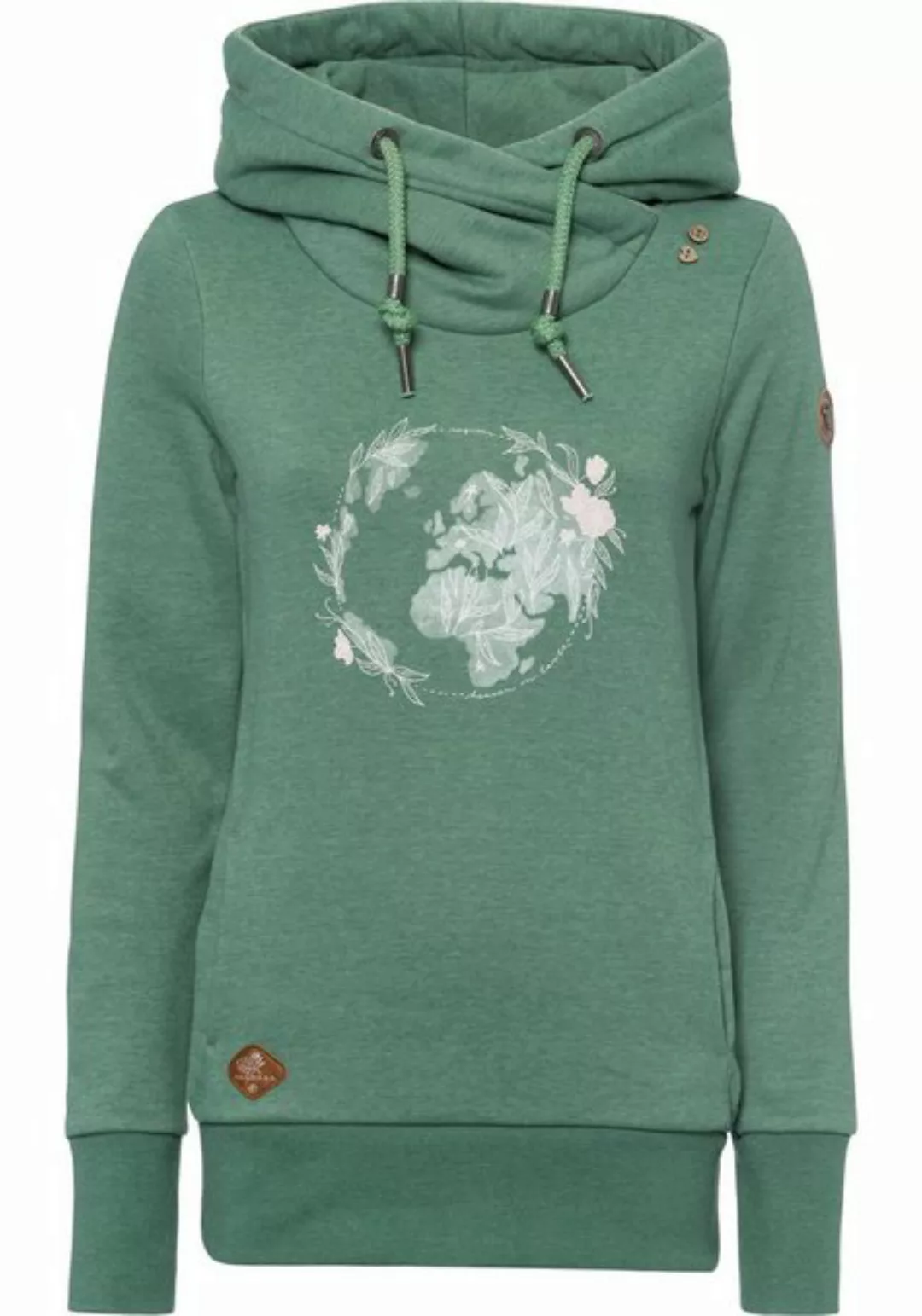 Ragwear Sweater GRIPY BUTTON WORLD O Kapuzensweatshirt mit Statement-Front- günstig online kaufen