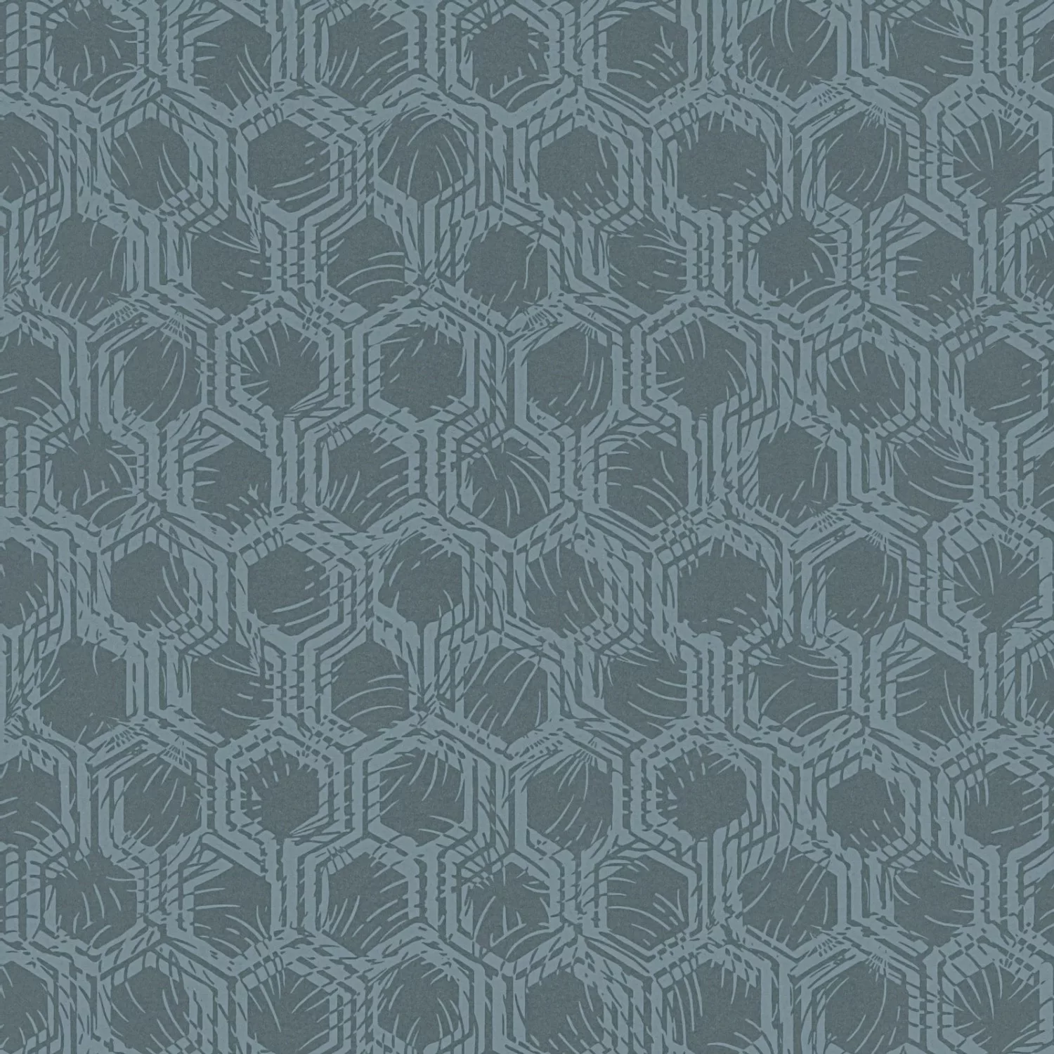 Bricoflor Vliestapete in Dunkelblau Geometrische Tapete mit Hexagon Design günstig online kaufen