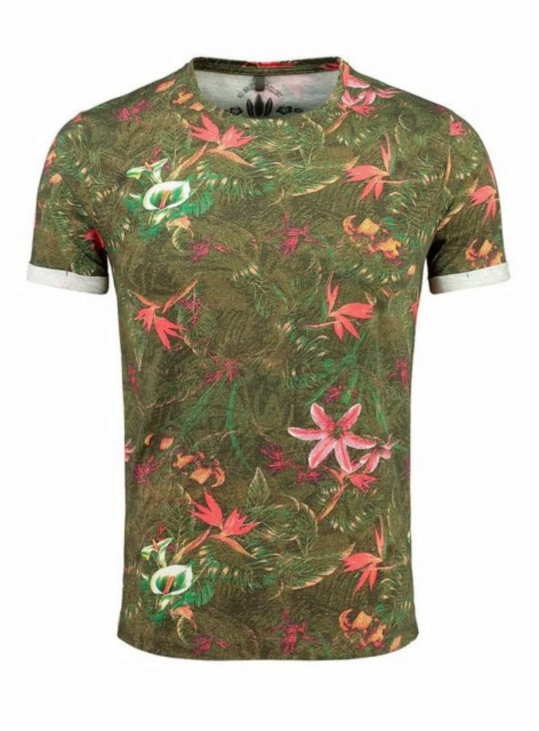 Key Largo T-Shirt Jungles MT00226 Hawaii Look Blumenmuster Rundhalsauschnit günstig online kaufen