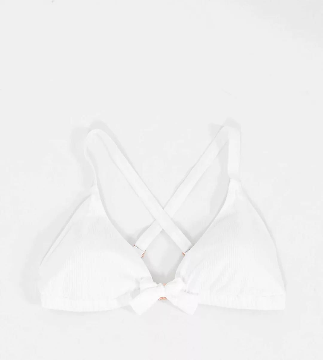 Ivory Rose – Fuller Bust – Geripptes Triangel-Bikinioberteil in Weiß mit Sc günstig online kaufen