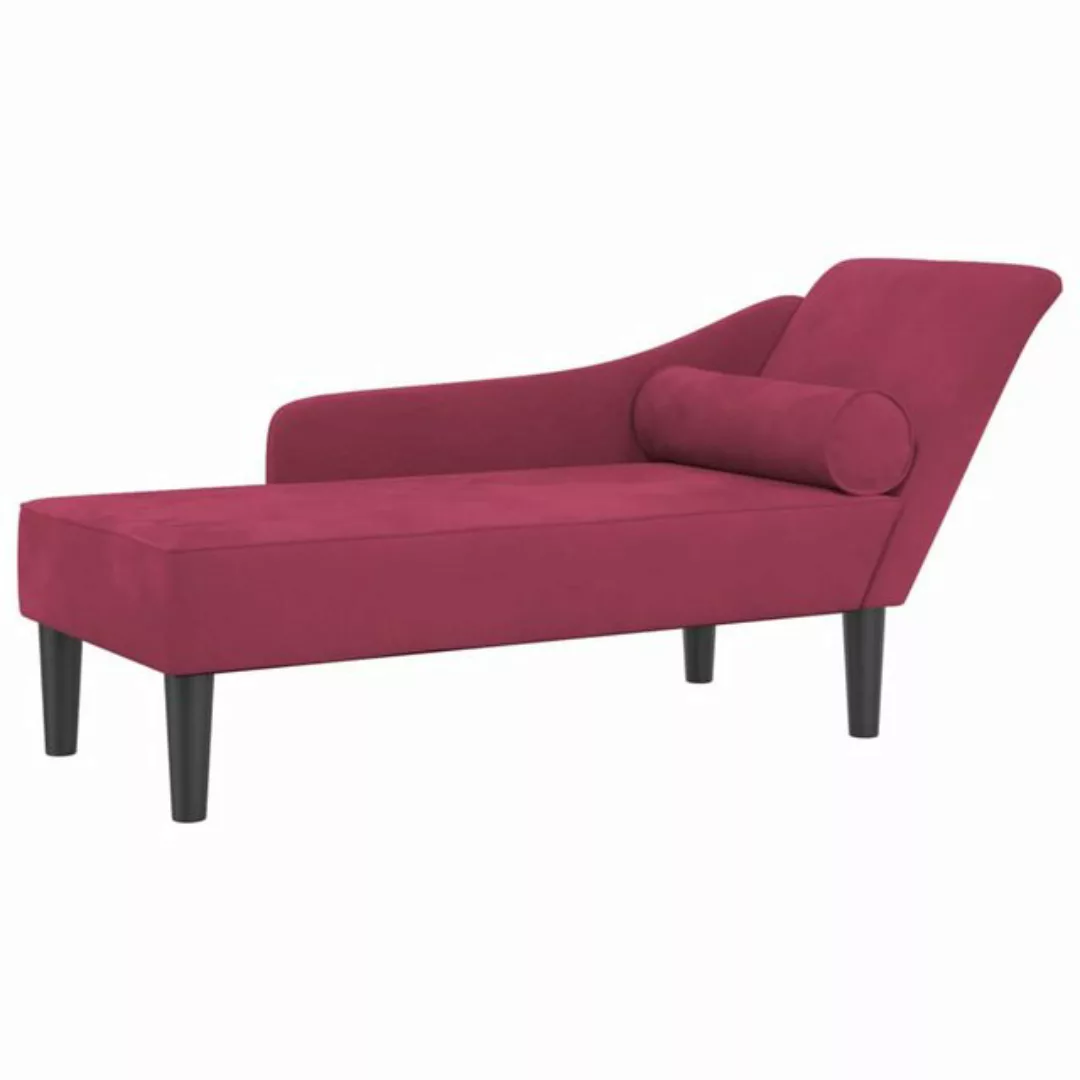 vidaXL Chaiselongue Chaiselongue mit Kissen Weinrot Samt, 1 Teile günstig online kaufen