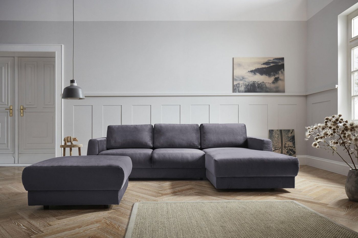 andas Ecksofa "Hobro L-Form", in 3 Bezugsqualitäten in vielen Farben, Desig günstig online kaufen