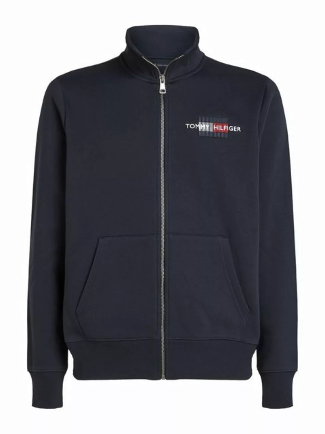 Tommy Hilfiger Sweatjacke HILFIGER FLAG EMBRO ZT STAND CLR günstig online kaufen