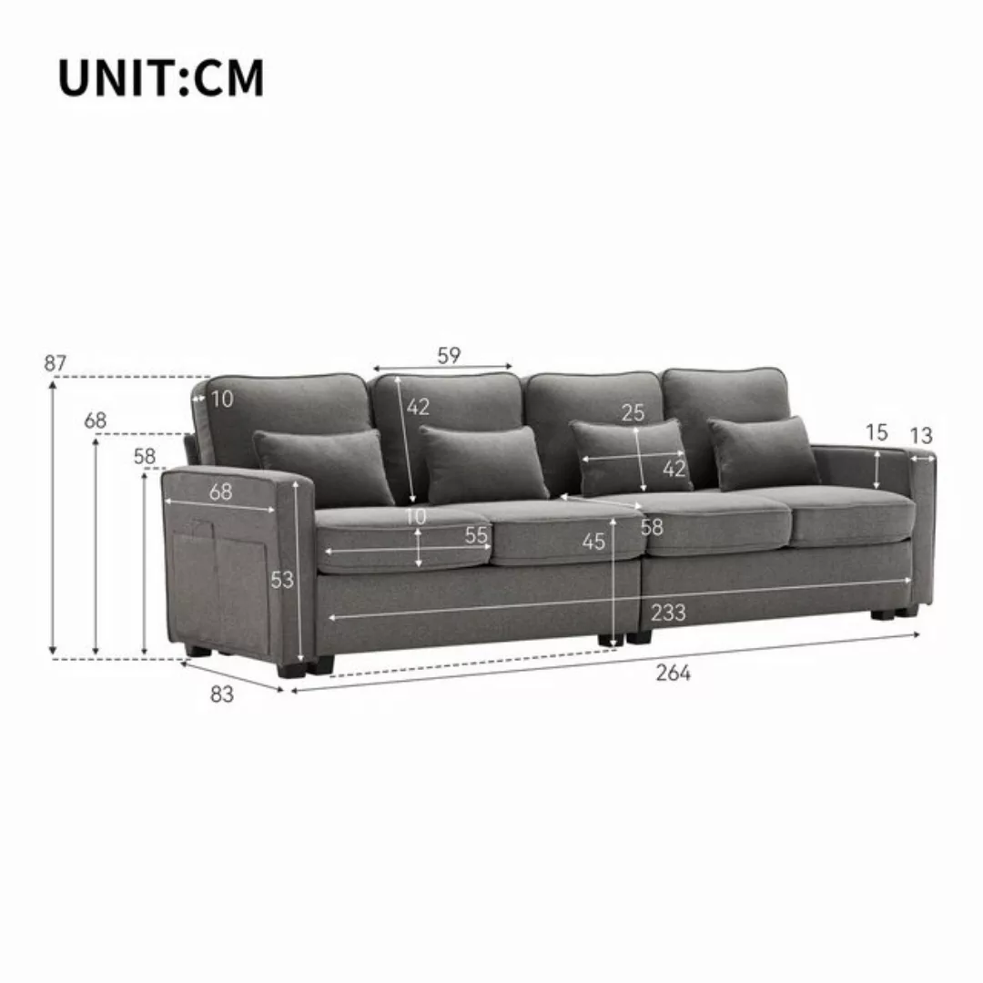 HAUSS SPLOE Ecksofa Schlafsofa 4-Sitzer-Sofa Polstermöbel modernes Design W günstig online kaufen