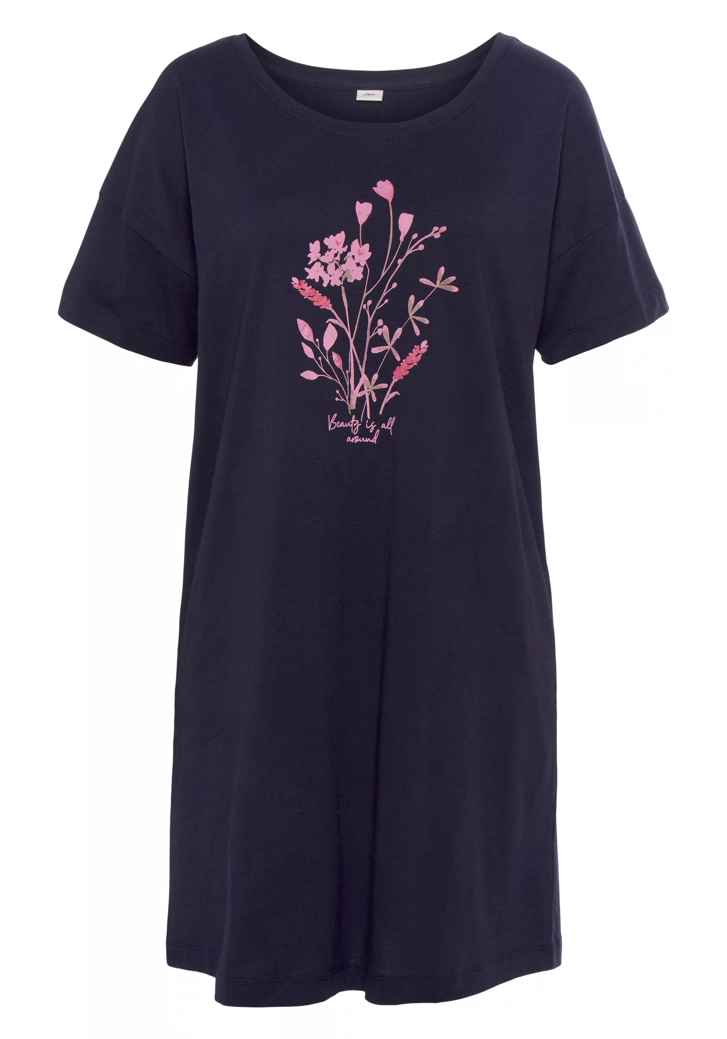s.Oliver Sleepshirt, (1 tlg.), mit floralem Frontdruck günstig online kaufen