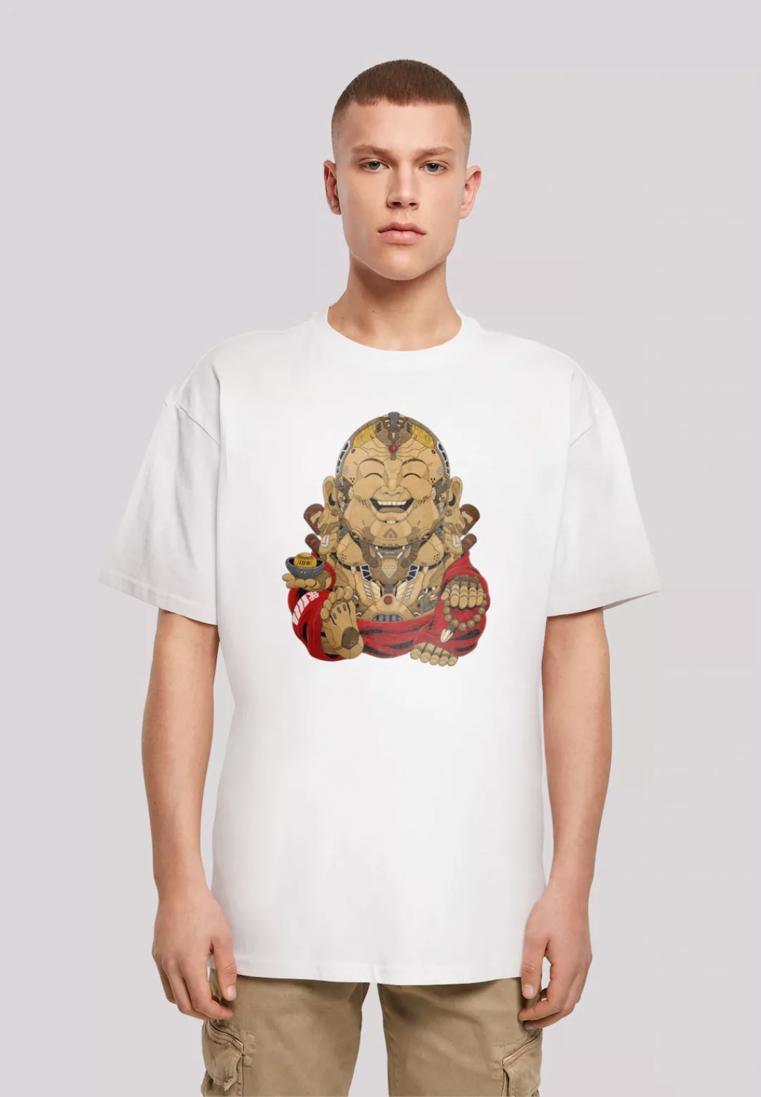 F4NT4STIC T-Shirt "Happy Cyber Buddha CYBERPUNK STYLES", Print günstig online kaufen