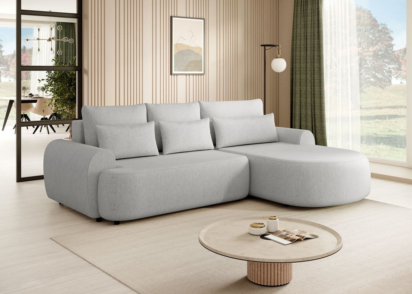 Beautysofa Ecksofa OLIVIO, Ecke gepolstert beige, mit Relaxfunktion, mit Be günstig online kaufen