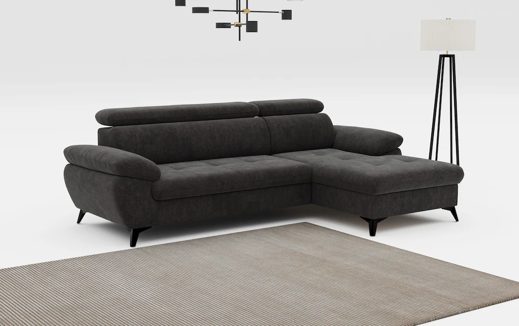 COTTA Ecksofa "Hudson L-Form", inkl. verstellbare Kopfstützen, wählbar mit günstig online kaufen