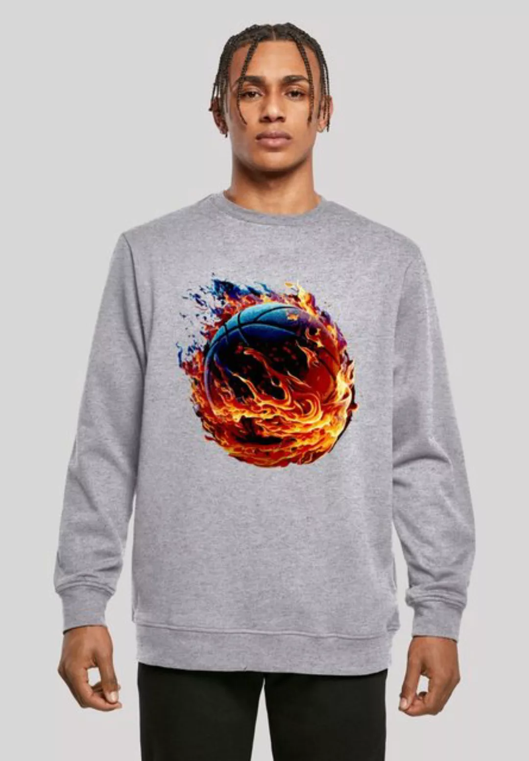 F4NT4STIC Kapuzenpullover "Basketball On Fire Sport CREW", Print günstig online kaufen