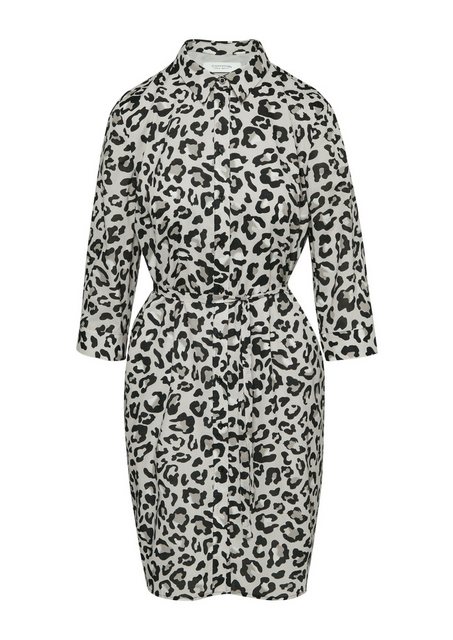 comma casual identity Minikleid Hemdblusen-Kleid mit Leo-Print und Eingriff günstig online kaufen