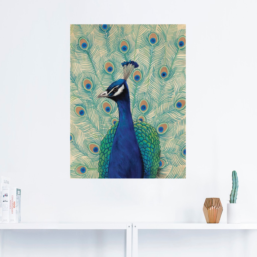 Artland Wandfolie »Blauer Pfau II«, Vögel, (1 St.), selbstklebend günstig online kaufen