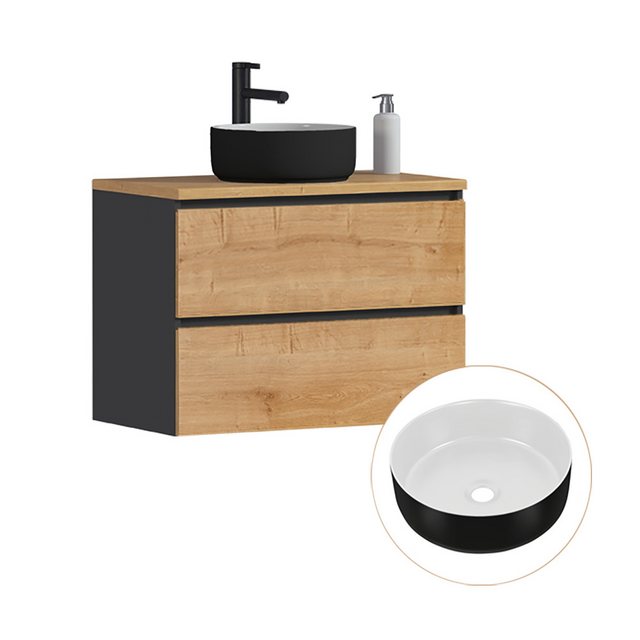 Lomadox Badezimmer Waschtisch 80 cm breit inkl. Waschbecken MODENA-56 in an günstig online kaufen