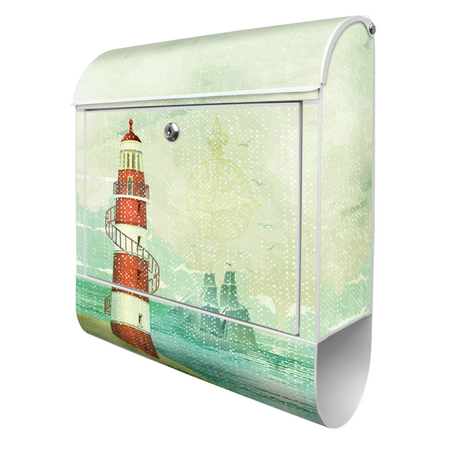 Banjado Design Briefkasten Weiß Pulverbeschichtet, 39x47x14cm, 2 Schlüssel, günstig online kaufen