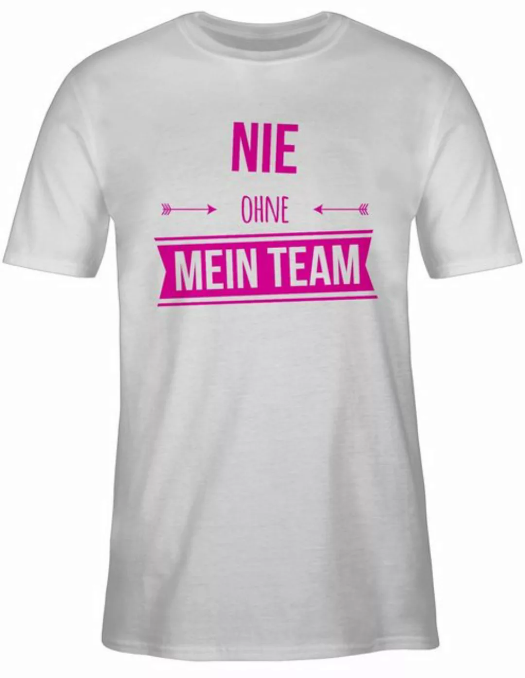 Shirtracer T-Shirt Nie ohne mein Team Pink Sprüche Statement günstig online kaufen