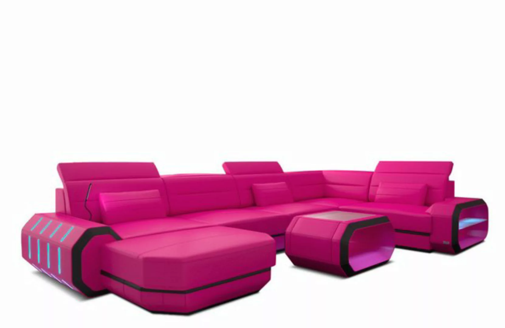 Sofa Dreams Wohnlandschaft Sofa Ledercouch Leder Roma U Form Ledersofa, Cou günstig online kaufen