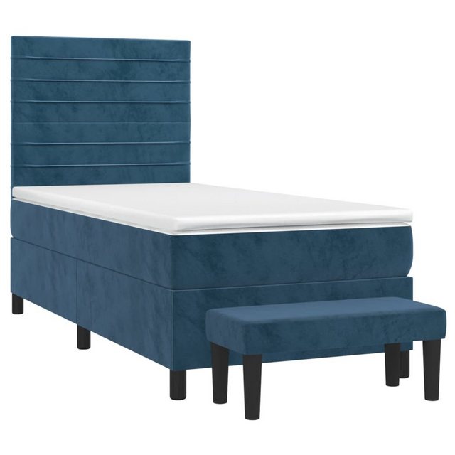 vidaXL Bettgestell Boxspringbett mit Matratze Dunkelblau 90x200 cm Samt Bet günstig online kaufen