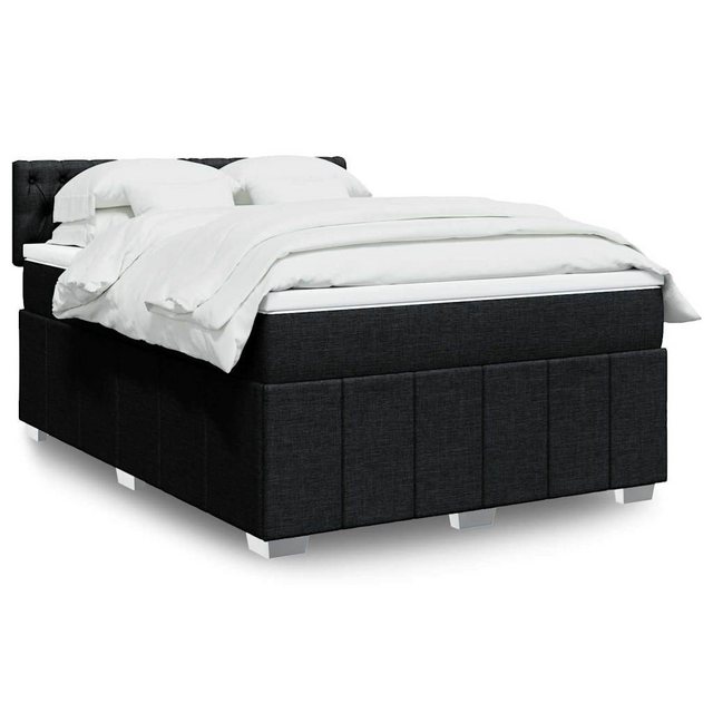 vidaXL Boxspringbett, Boxspringbett mit Matratze Schwarz 140x200 cm Stoff günstig online kaufen