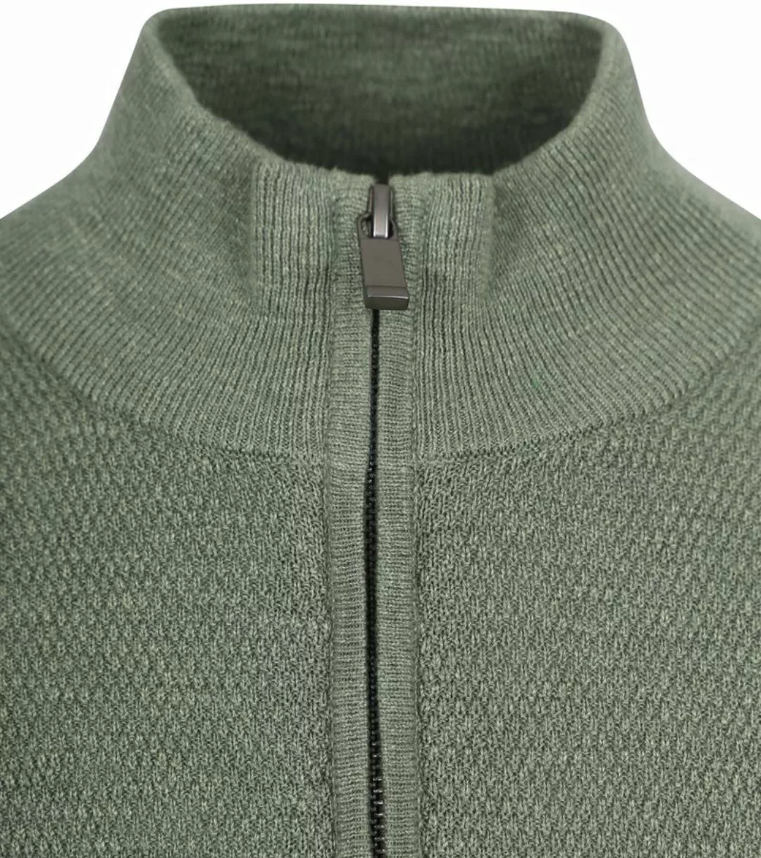 Suitable Half Zip Pullover Struktur Grün - Größe L günstig online kaufen