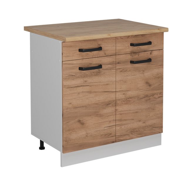 Vicco Unterschrank R-Line, Goldkraft Eiche/Weiß, 80 cm AP Eiche günstig online kaufen