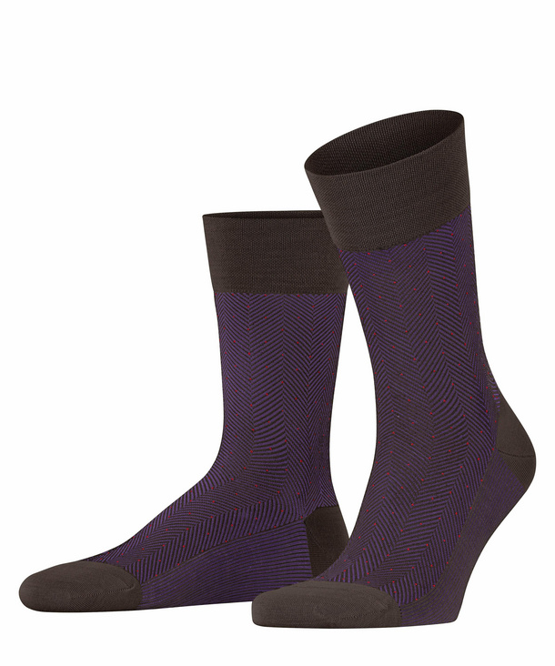 FALKE Sensitive Herringbone Herren Socken, 45-46, Braun, AnderesMuster, Sch günstig online kaufen