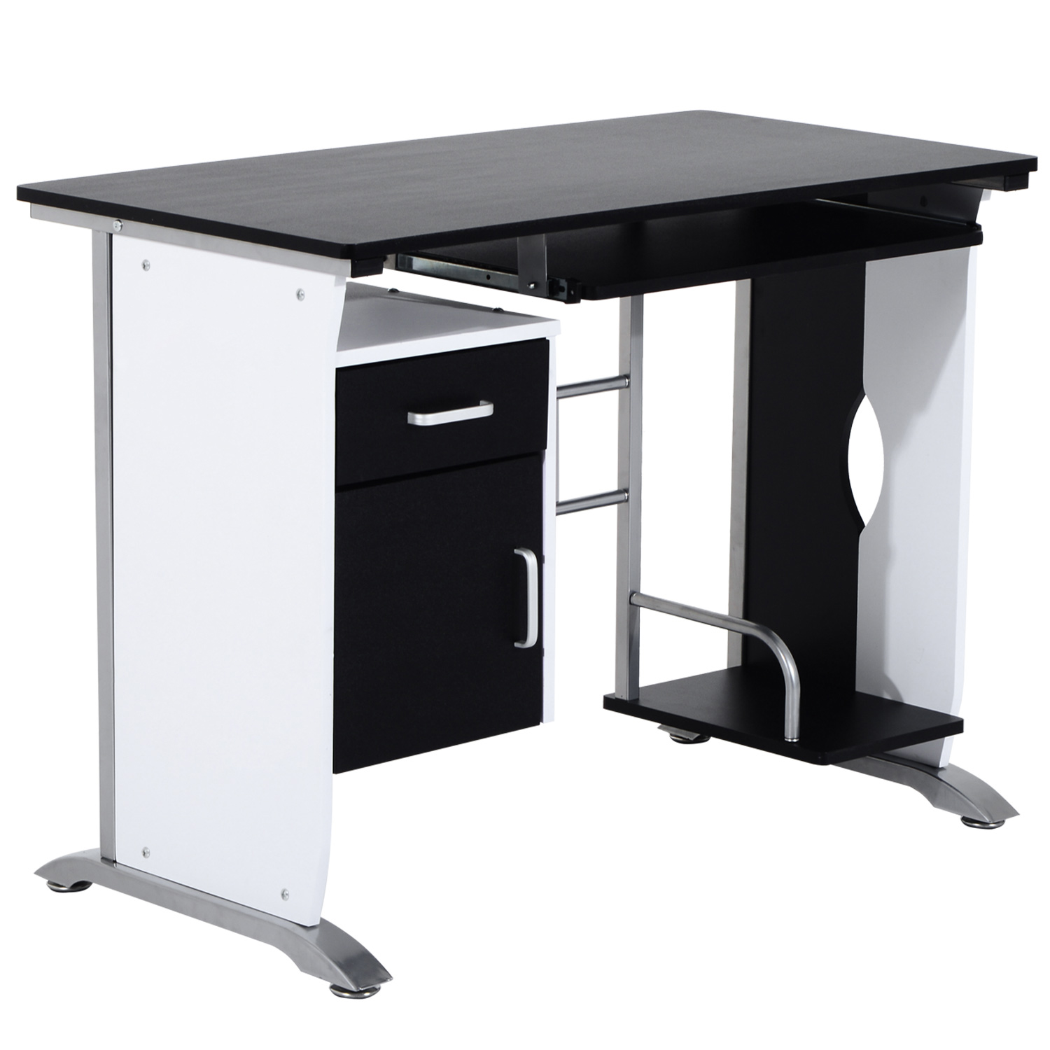 HOMCOM Computertisch Winkelschreibtisch 100x52x75 cm mit Schubladen, Anti-R günstig online kaufen