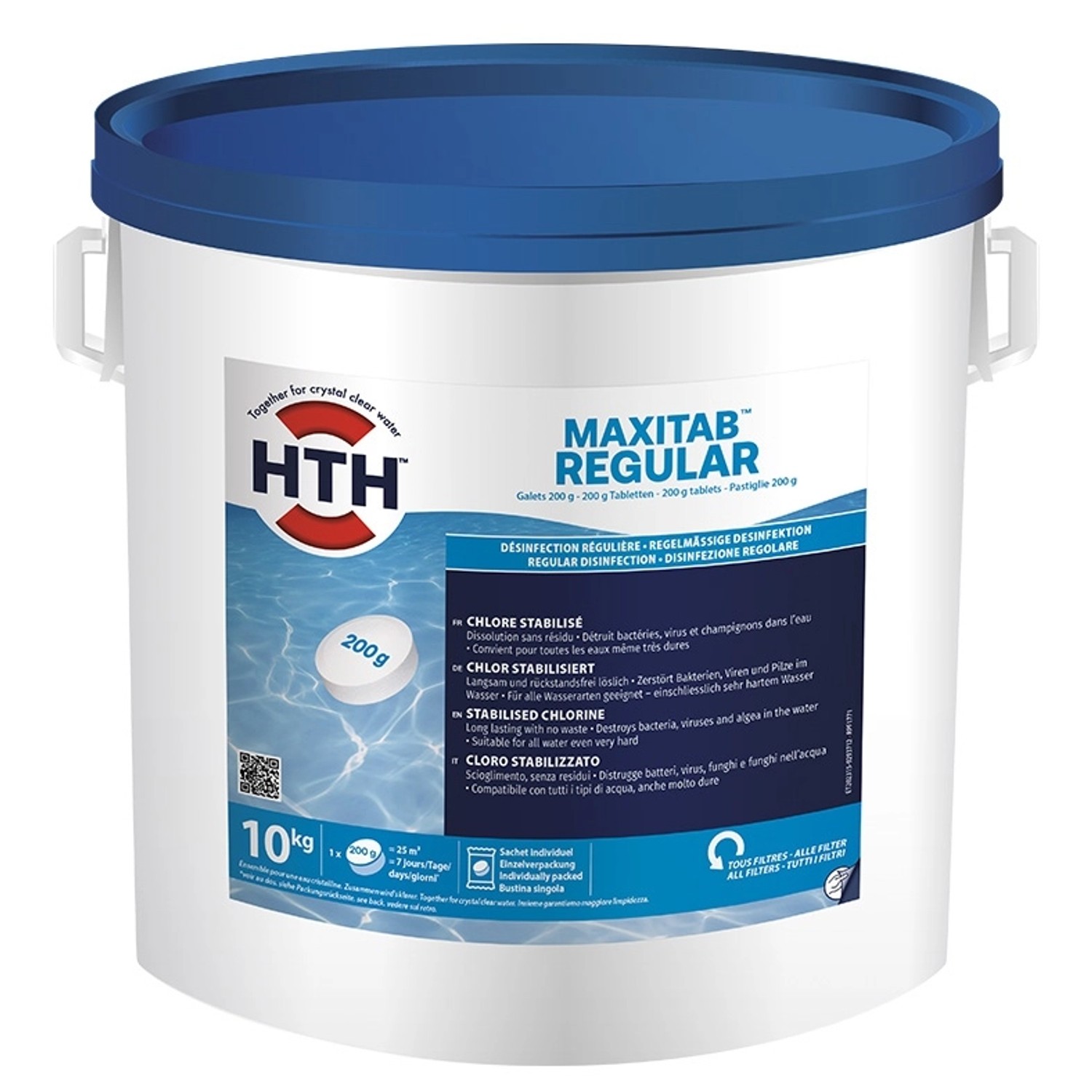 HTH 10 kg MaxiTab Regular 200g Chlor Tabletten Langsamlöslich Desinfektion günstig online kaufen
