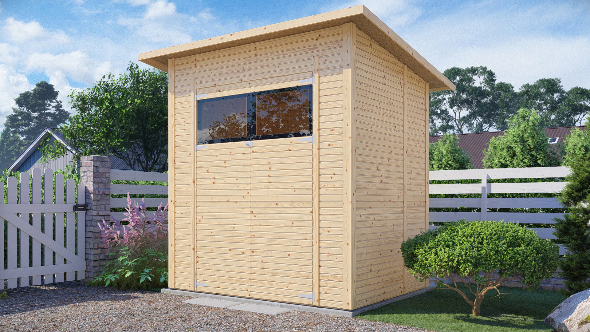 BERTILO Gartenhaus "Pent Modern 2 naturbelassen", mit hohen Seitenwänden un günstig online kaufen