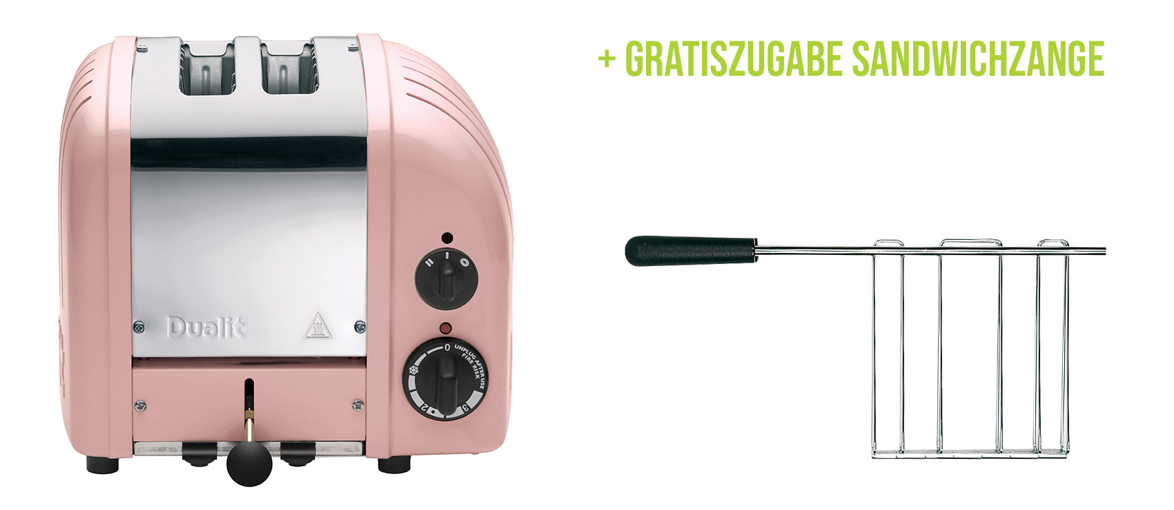 Classic Toaster Premium 2-Schlitz inkl. Gratis Brötchenaufsatz Pink günstig online kaufen