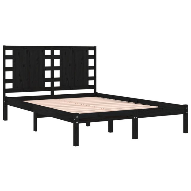 vidaXL Bettgestell Massivholzbett Schwarz Kiefer 200x200 cm Bett Bettgestel günstig online kaufen