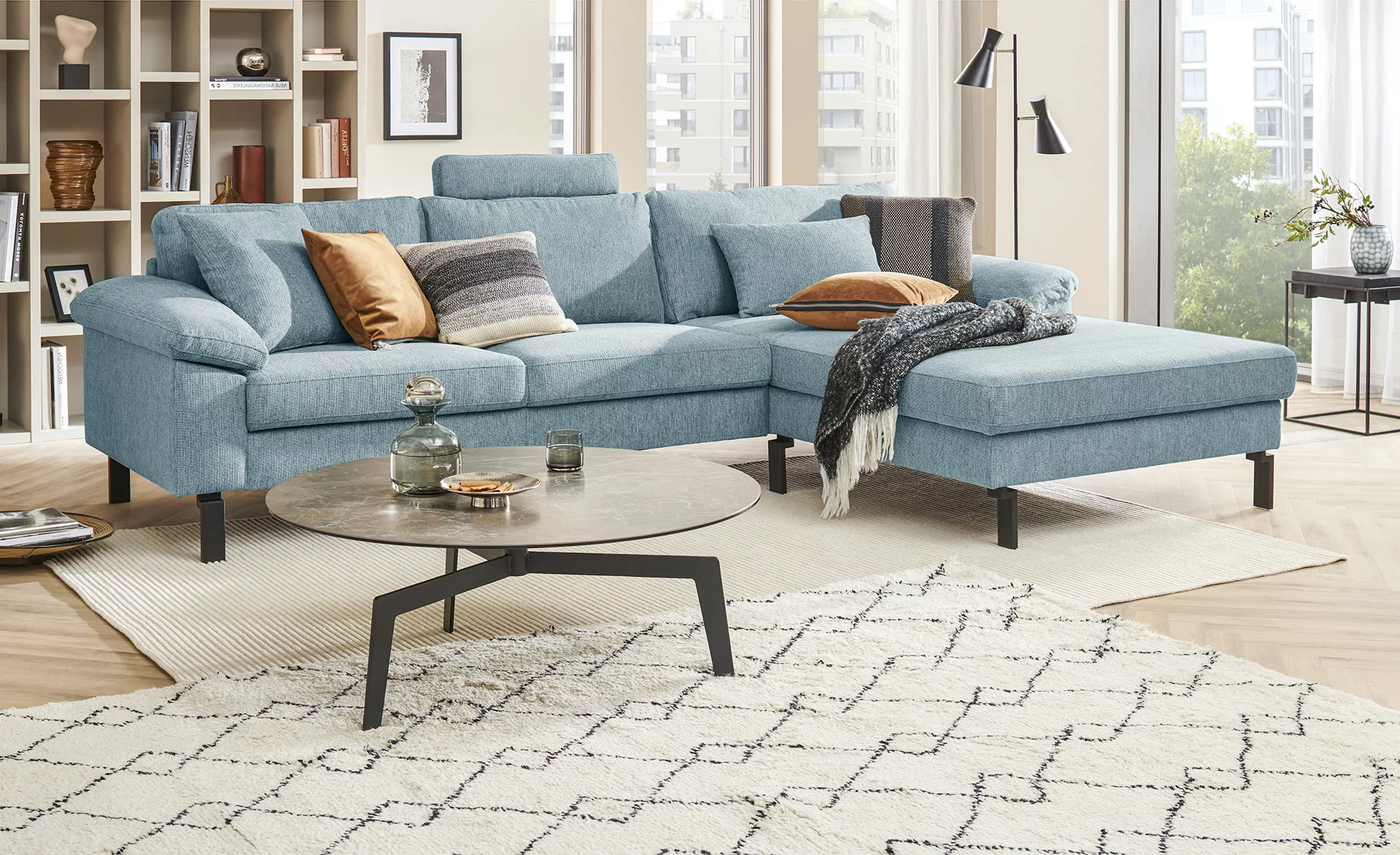 Max Schelling Ecksofa   Maximum ¦ blau ¦ Maße (cm): B: 255 H: 89 T: 194.0 P günstig online kaufen