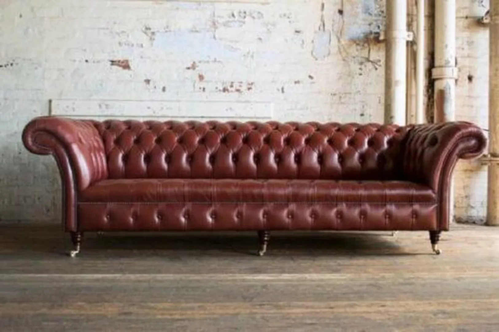 JVmoebel 4-Sitzer XXL Chesterfield Polster Sofas Luxus 4Sitzer 100% Leder S günstig online kaufen