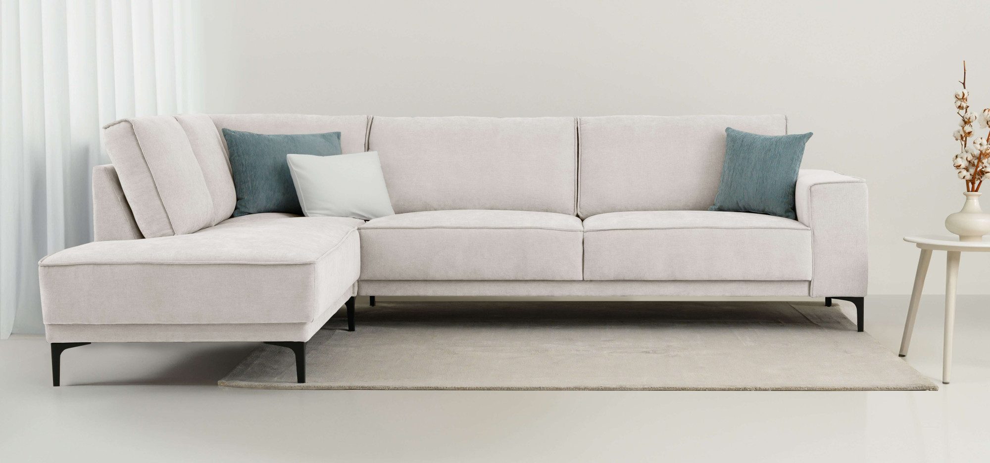 Places of Style Ecksofa "Polsterecke Oland, Struktur, Flachgewebe, Luxus-Mi günstig online kaufen